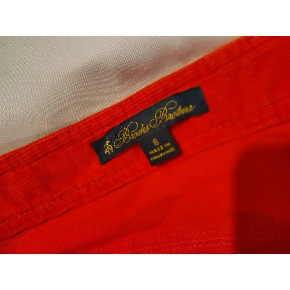 Brooks Brothers Red Pants Womens Size 8 Corduroy Stretch Classic Straight Pocket